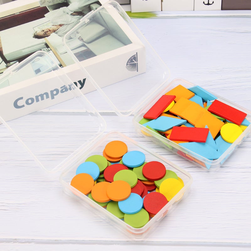 Primary School First Grade Math Teaching Aids Learning Tools Full Set Of Three-Dimensional Geometry Figure Geometry Pieces Round Pieces Tangram Stick - Image 4